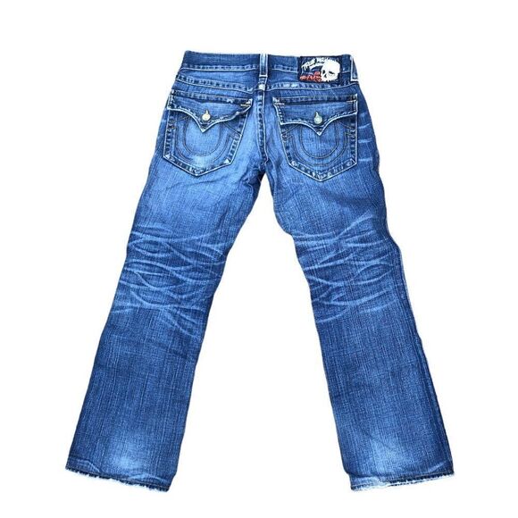Vintage True Religion Jeans Size 33 'Skull Tab' RICKY Blue - Picture 4 of 10